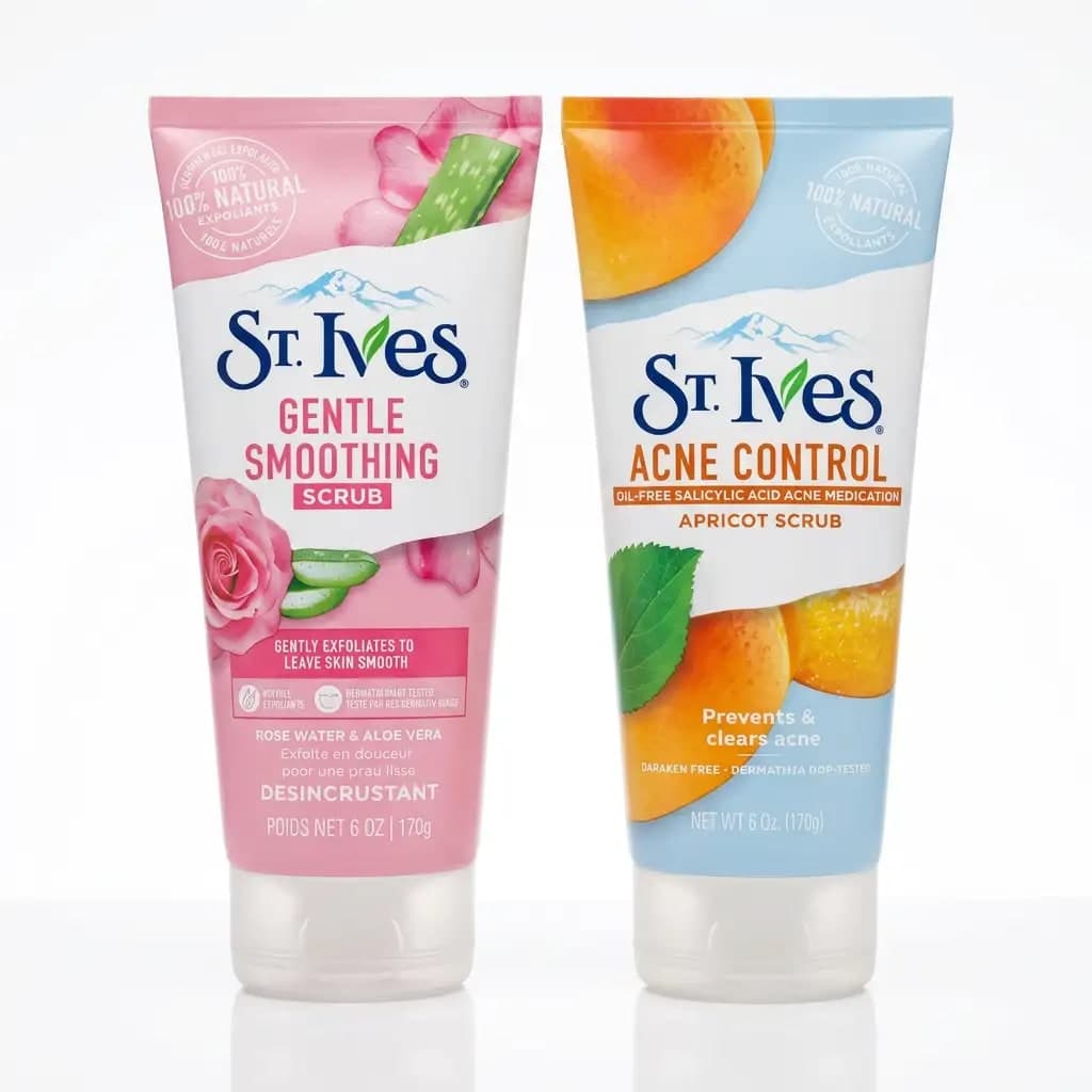 St. Ives Gentle Smoothing Rose & Aloe Vera Scrub + Acne Control Apricot Scrub 170g